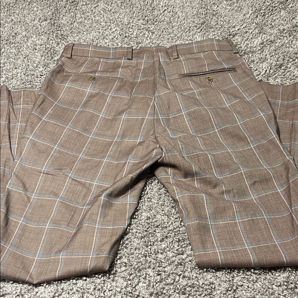 Joseph Abboud Men's Brown Plaid Pants - Picture 5 of 6